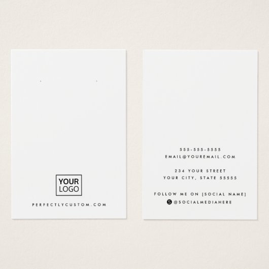 Witte aangepaste logo om het even welke kleur die  visitekaartje (Voorkant /achterkant)