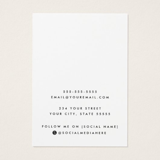 Witte aangepaste logo om het even welke kleur die  visitekaartje (Achterkant)