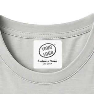 Witte Aangepaste Logo Zakelijke Branding Fabric Kl Labels