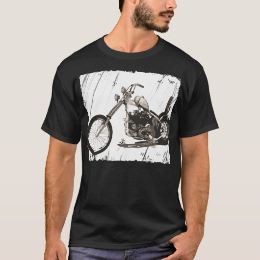 Witte aangepaste motorfiets t-shirt (Voorkant)