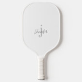 Witte Aangepaste Naam Monogram Initialen Eenvoudig Pickleball Paddle (Voorkant)