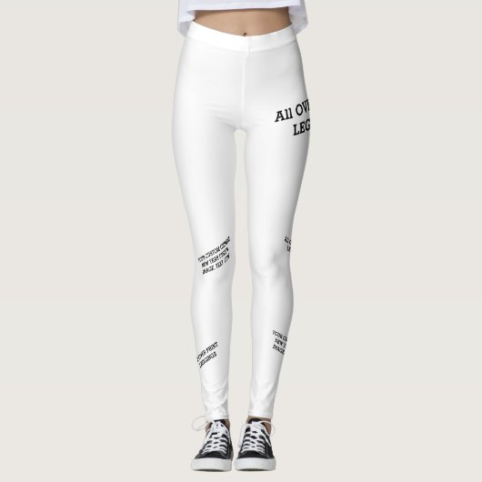 Witte Aangepaste Ontwerp Leggings (Voorkant)