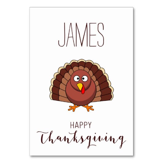 Witte aangepaste Thanksgiving-plaatskaarten met ka Kaart (Achterkant)