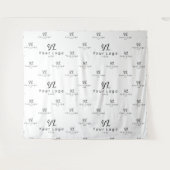 Witte Aangepaste Zakelijk Logo Achtergrond Beursst Wandkleed (Voorkant (horizontaal))