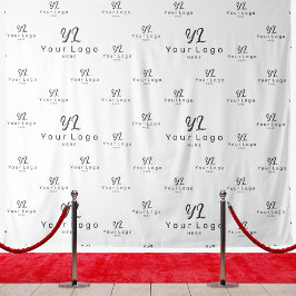 Witte Aangepaste Zakelijk Logo Achtergrond Beursst Wandkleed