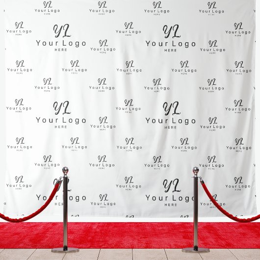 Witte Aangepaste Zakelijk Logo Achtergrond Beursst Wandkleed