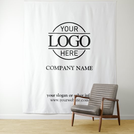 Witte Aangepaste Zakelijk Logo Beurs Achterwand Wandkleed (In situ)