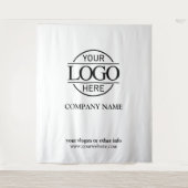 Witte Aangepaste Zakelijk Logo Beurs Achterwand Wandkleed (Voorkant)