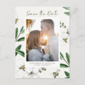  witte aanjager Botanische foto Sla de datum op Briefkaart (Voorkant)