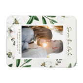  witte aanjager Botanische foto Sla de datum op Magneet (Horizontaal)