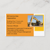 Witte Aannemer Gele Bouw Bulldozer Visitekaartje (Voorkant)