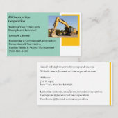 Witte Aannemer Gele Bouw Bulldozer Visitekaartje (Voorkant / Achterkant)