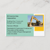 Witte Aannemer Gele Bouw Bulldozer Visitekaartje (Voorkant)