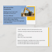 Witte Aannemer Gele Bouw Bulldozer Visitekaartje (Voorkant / Achterkant)