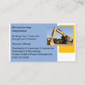 Witte Aannemer Gele Bouw Bulldozer Visitekaartje (Voorkant)