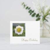 witte aardbei - bloem - verjaardag briefkaart (Staand voorkant)