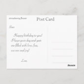 witte aardbei - bloem - verjaardag briefkaart (Achterkant)