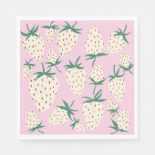 Witte Aardbei Pineberry Aangepaste Bruidsdouche Servet (Voorkant)