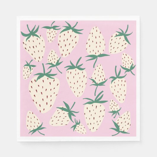 Witte Aardbei Pineberry Aangepaste Bruidsdouche Servet (Voorkant)