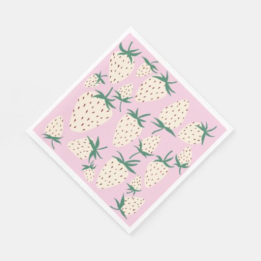 Witte Aardbei Pineberry Aangepaste Bruidsdouche Servet (Hoek)