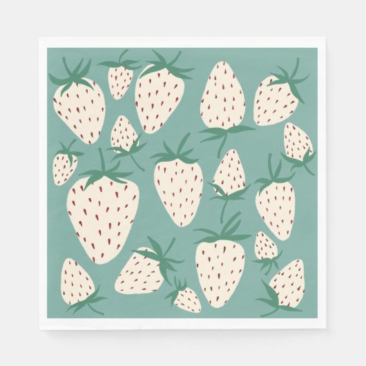 Witte Aardbei Pineberry Aangepaste Bruidsdouche Servet (Voorkant)