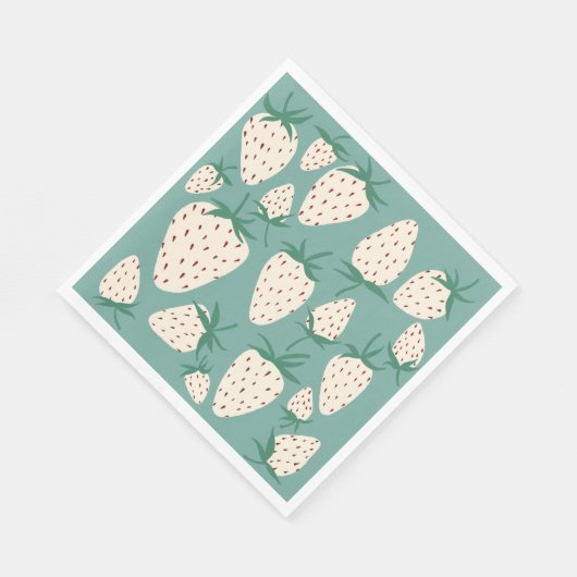 Witte Aardbei Pineberry Aangepaste Bruidsdouche Servet (Hoek)