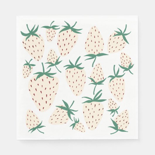 Witte Aardbei Pineberry Aangepaste Bruidsshower Servet (Voorkant)