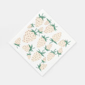 Witte Aardbei Pineberry Aangepaste Bruidsshower Servet (Hoek)