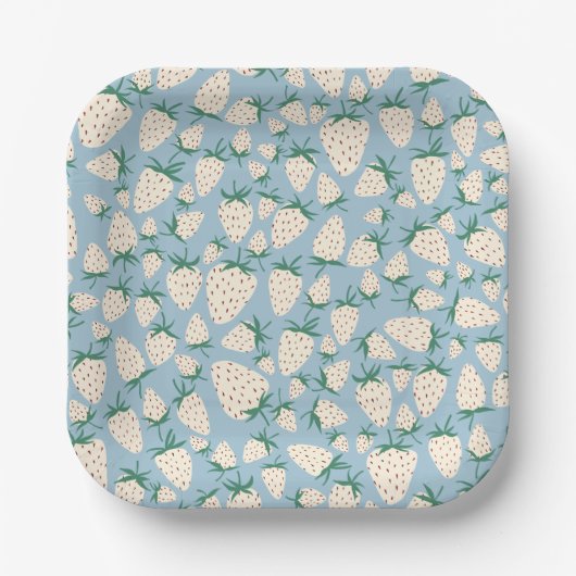 Witte Aardbei Pineberry Aangepaste BRUILOFTSFEESTJ Papieren Bordje (Voorkant)