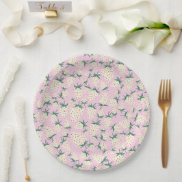 Witte Aardbei Pineberry Aangepaste BRUILOFTSFEESTJ Papieren Bordje