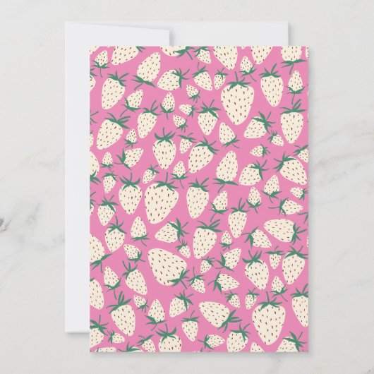 Witte Aardbei Pineberry CUSTOM Vrijgezellenfeest Kaart (Achterkant)