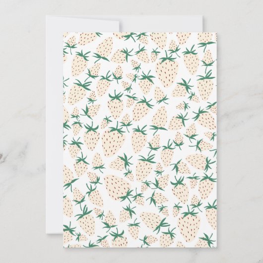 Witte Aardbei Pineberry CUSTOM Vrijgezellenfeest Kaart (Achterkant)