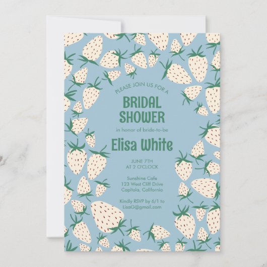 Witte Aardbei Pineberry CUSTOM Vrijgezellenfeest Kaart (Voorkant)