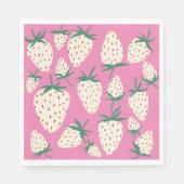 Witte Aardbei Pineberry CUSTOM Vrijgezellenfeest Servet (Voorkant)