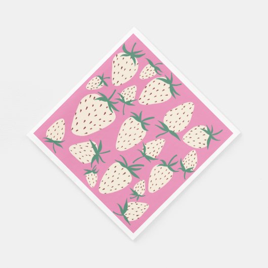 Witte Aardbei Pineberry CUSTOM Vrijgezellenfeest Servet (Hoek)