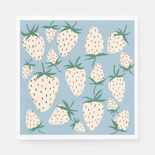 Witte Aardbei Pineberry CUSTOM Vrijgezellenfeest Servet (Voorkant)