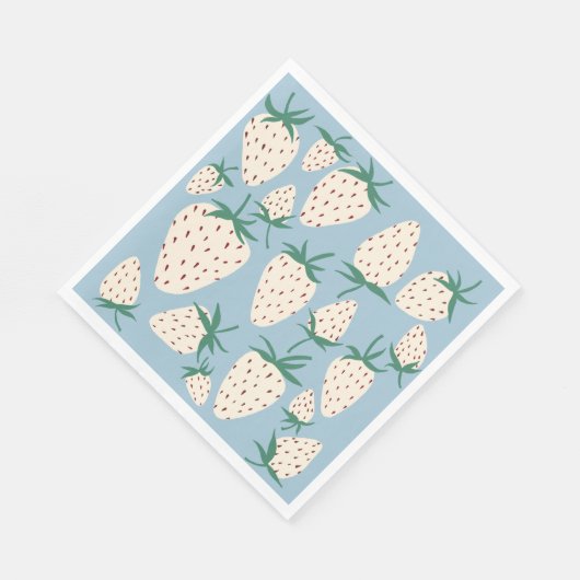 Witte Aardbei Pineberry CUSTOM Vrijgezellenfeest Servet (Hoek)