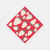 Witte Aardbei Pineberry CUSTOM Vrijgezellenfeest Servet (Hoek)