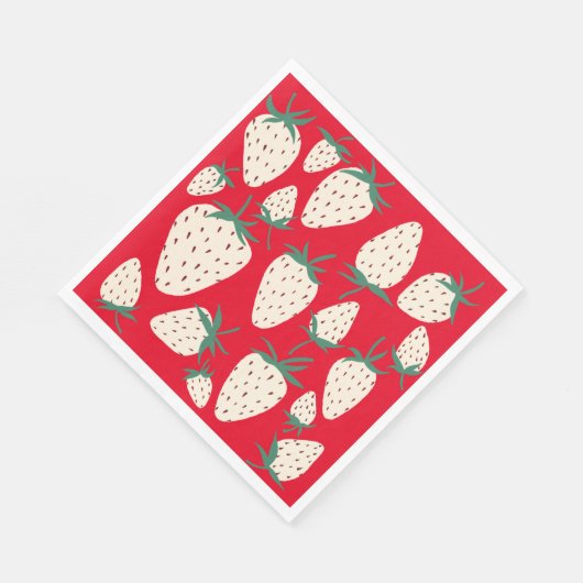 Witte Aardbei Pineberry CUSTOM Vrijgezellenfeest Servet (Hoek)