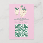Witte Aardbei Pineberry VRIJGEZELLENFEEST QR code Informatiekaartje (Voorkant)