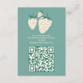 Witte Aardbei Pineberry VRIJGEZELLENFEEST QR code Informatiekaartje (Voorkant)