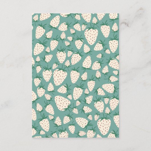 Witte Aardbei Pineberry VRIJGEZELLENFEEST QR code Informatiekaartje (Achterkant)