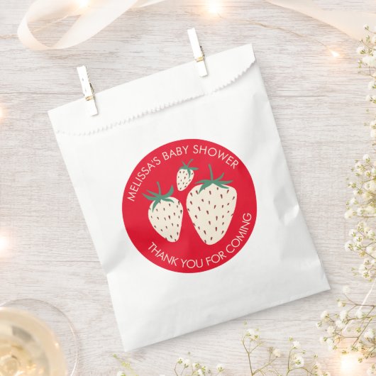 Witte Aardbei Schattige Pineberry BABY SHOWER Cust Bedankzakje (Geknipt)