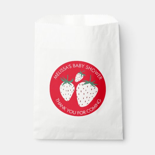 Witte Aardbei Schattige Pineberry BABY SHOWER Cust Bedankzakje (Voorkant)