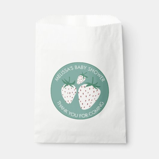 Witte Aardbei Schattige Pineberry BABY SHOWER Cust Bedankzakje (Voorkant)