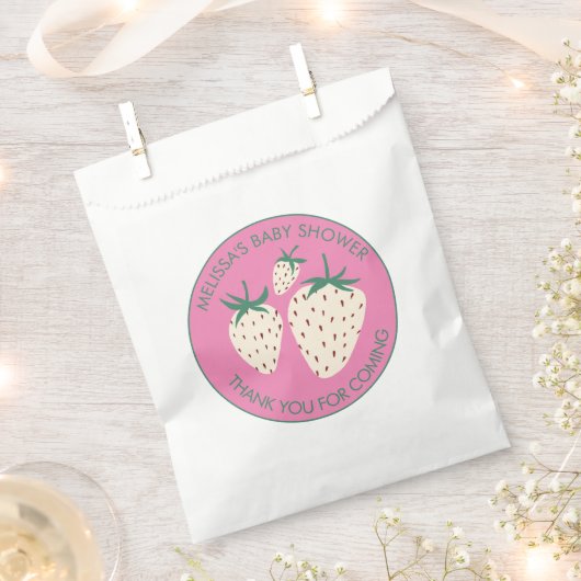 Witte Aardbei Schattige Pineberry BABY SHOWER Cust Bedankzakje (Geknipt)