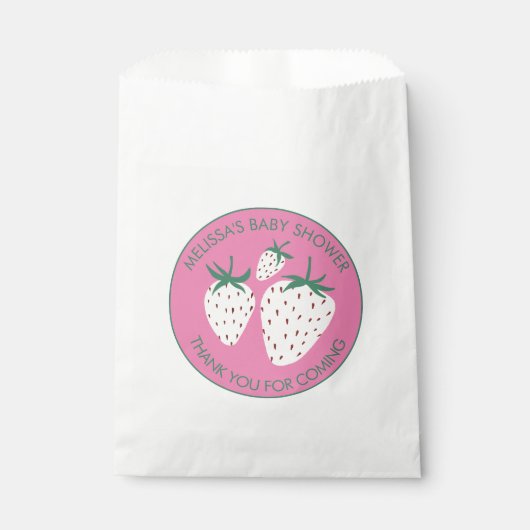 Witte Aardbei Schattige Pineberry BABY SHOWER Cust Bedankzakje (Voorkant)