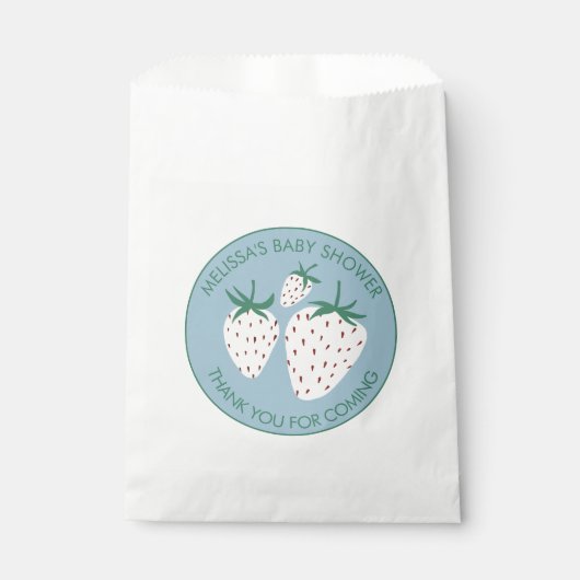 Witte Aardbei Schattige Pineberry BABY SHOWER Cust Bedankzakje (Voorkant)