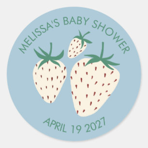 Witte Aardbei Schattige Pineberry BABY SHOWER Op M Ronde Sticker