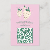 Witte Aardbei Schattige Pineberry BABY SHOWER QRco Informatiekaartje (Voorkant)